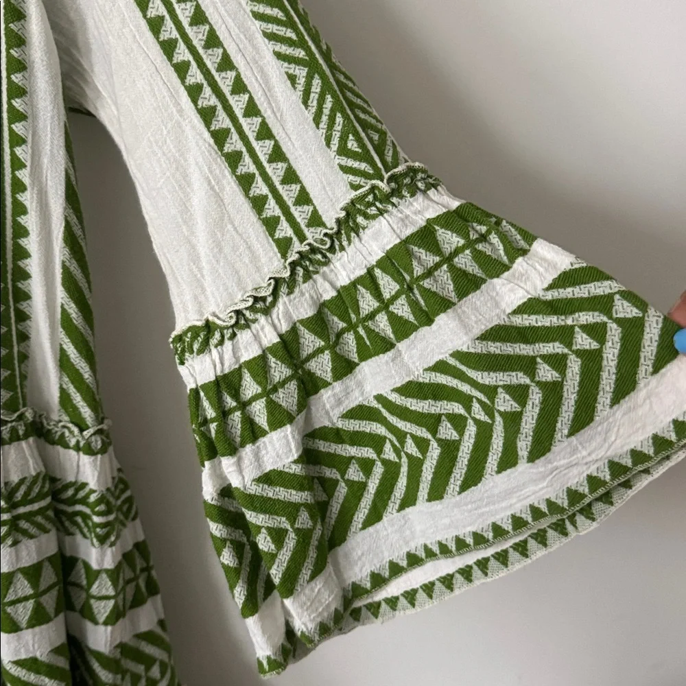 Tuckernuck Devotion Twins Green White Print Dress L - Picture 10 of 11